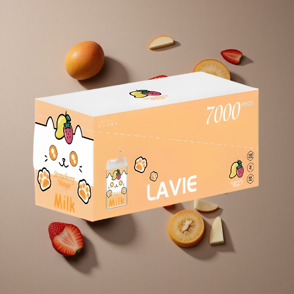 LAVIE Milk 7000 Puffs תות מנגו 16ML 025 נִיקוֹטִין