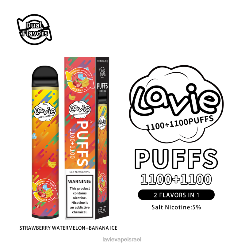 LAVIE Vape Reddit - LAVIE BAR Switch 2200 שאיפות קרח תות אבטיח/בננה 8DBZL295