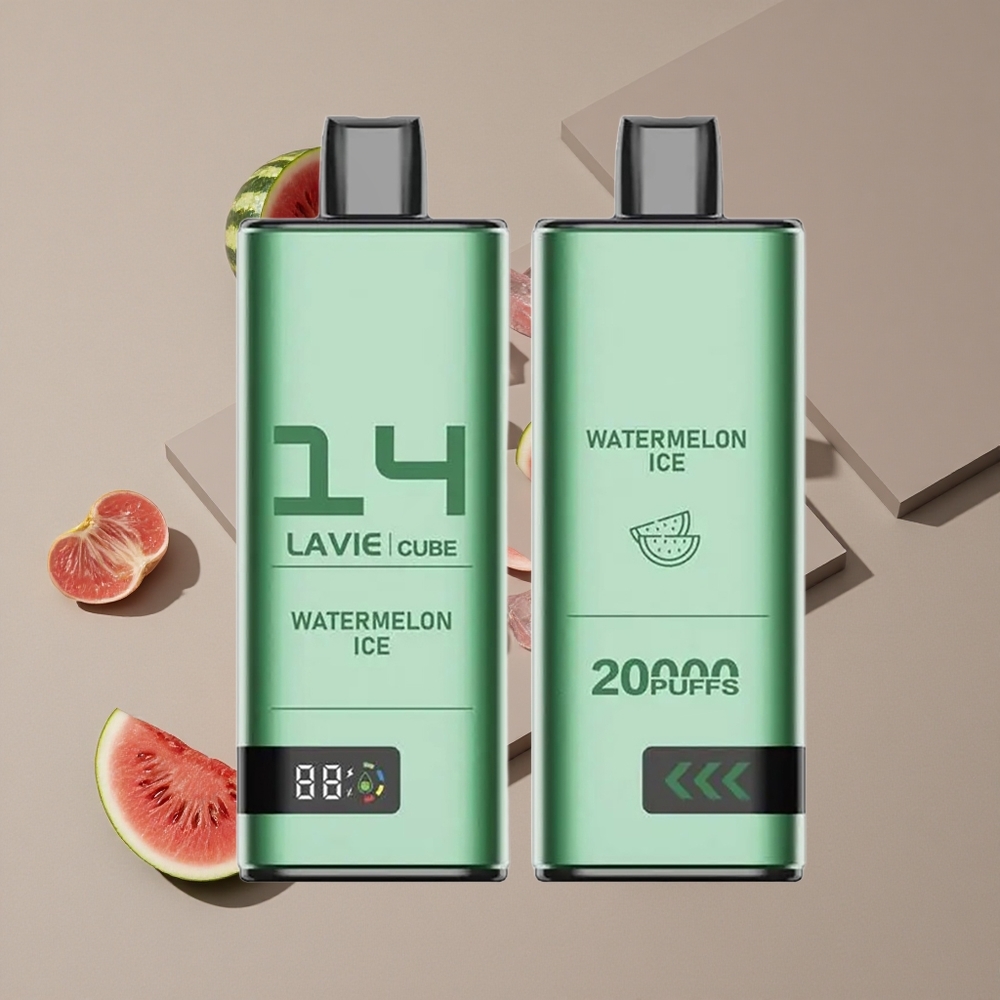 Lavie Cube 20000 Puffs וייפ חד פעמי אבטיח קר (Watermelon Ice) 28ML 25 נִיקוֹטִין