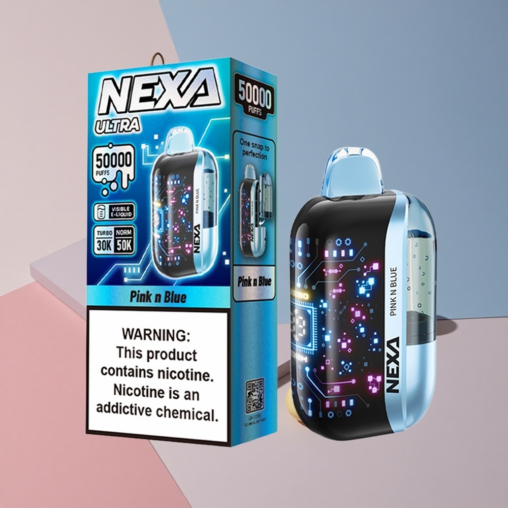 NEXA Ultra 50K וייפ חד פעמי 20 מ\ל טעון מראש 5 ניקוטין Pink N Blue