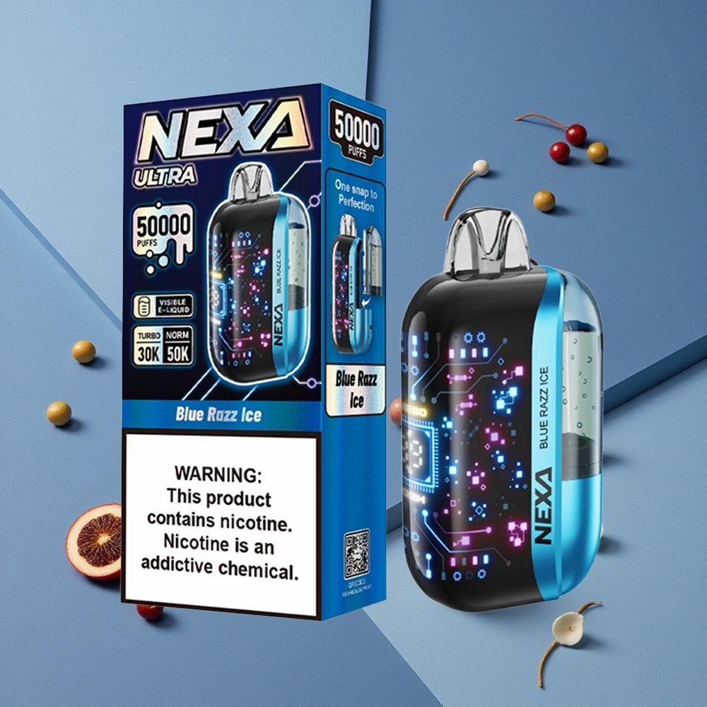 NEXA Ultra 50K וייפ חד פעמי 20ml כחול פטל קרח 50000 Puffs