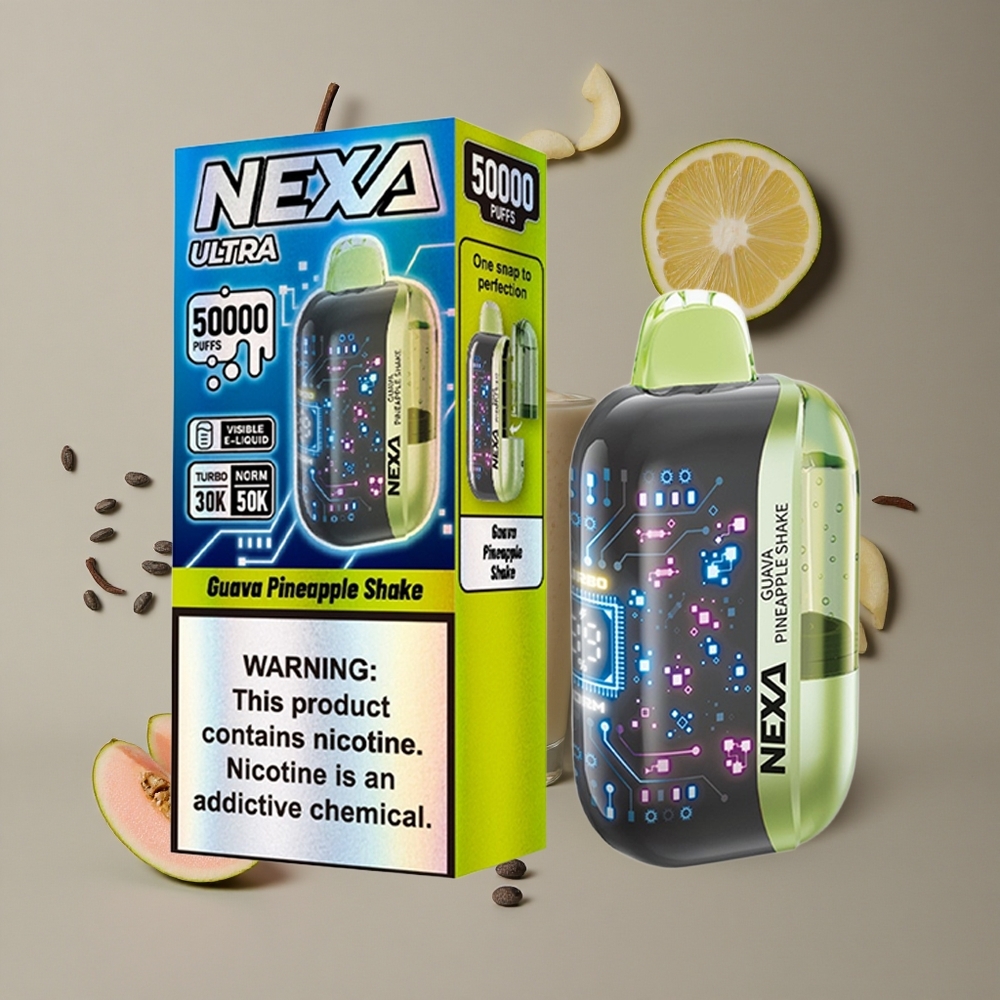 NEXA Ultra 50K וייפ חד פעמי גויאבה אננס מילקשייק עם 20ml טעון מראש ו-50000 משיכות