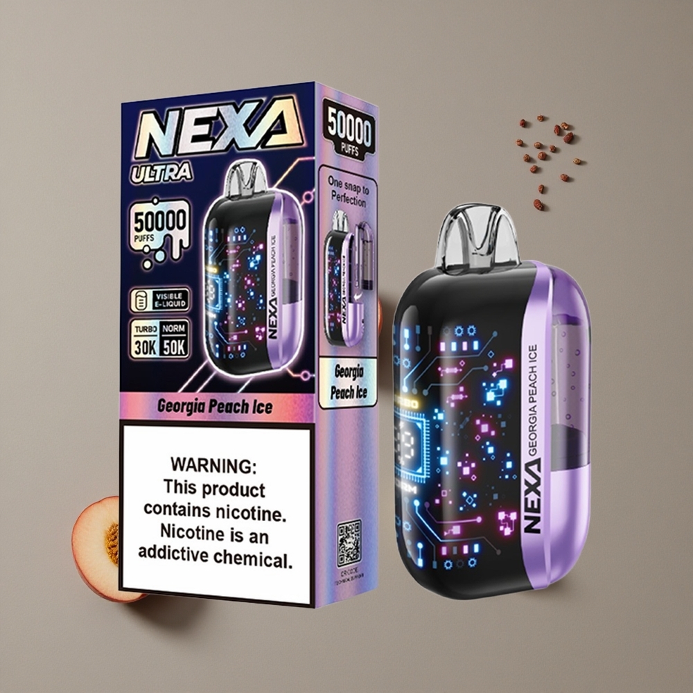 NEXA Ultra 50K מסיר חד פעמי אפרסק גאורגיה קר עם 20 מ\ל טעון מראש ו-50000 שאיפות