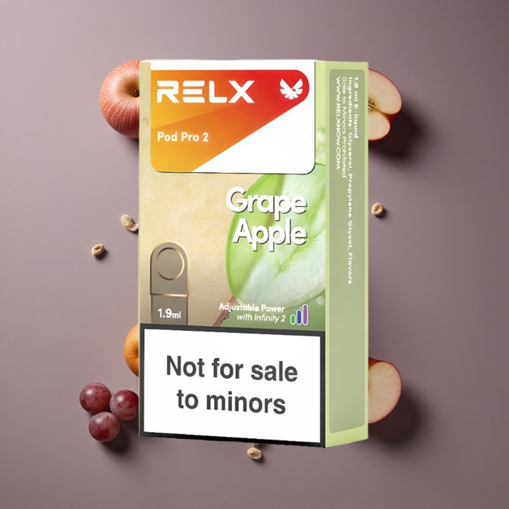 RELX Pod Pro 2 0 ניקוטין 600 Puffs ענב תפוח