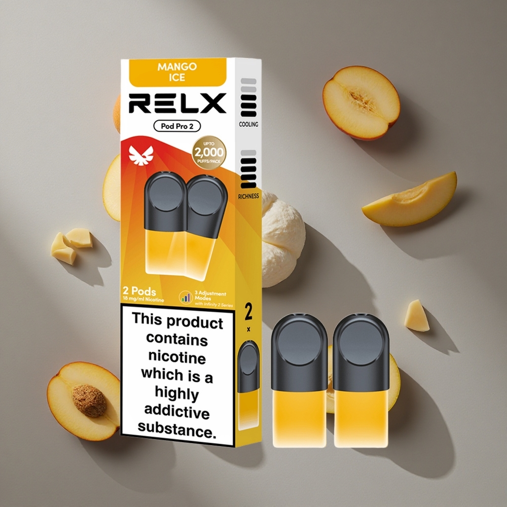 RELX Pod Pro 2 מנגו קרח 18 ניקוטין 600 Puffs