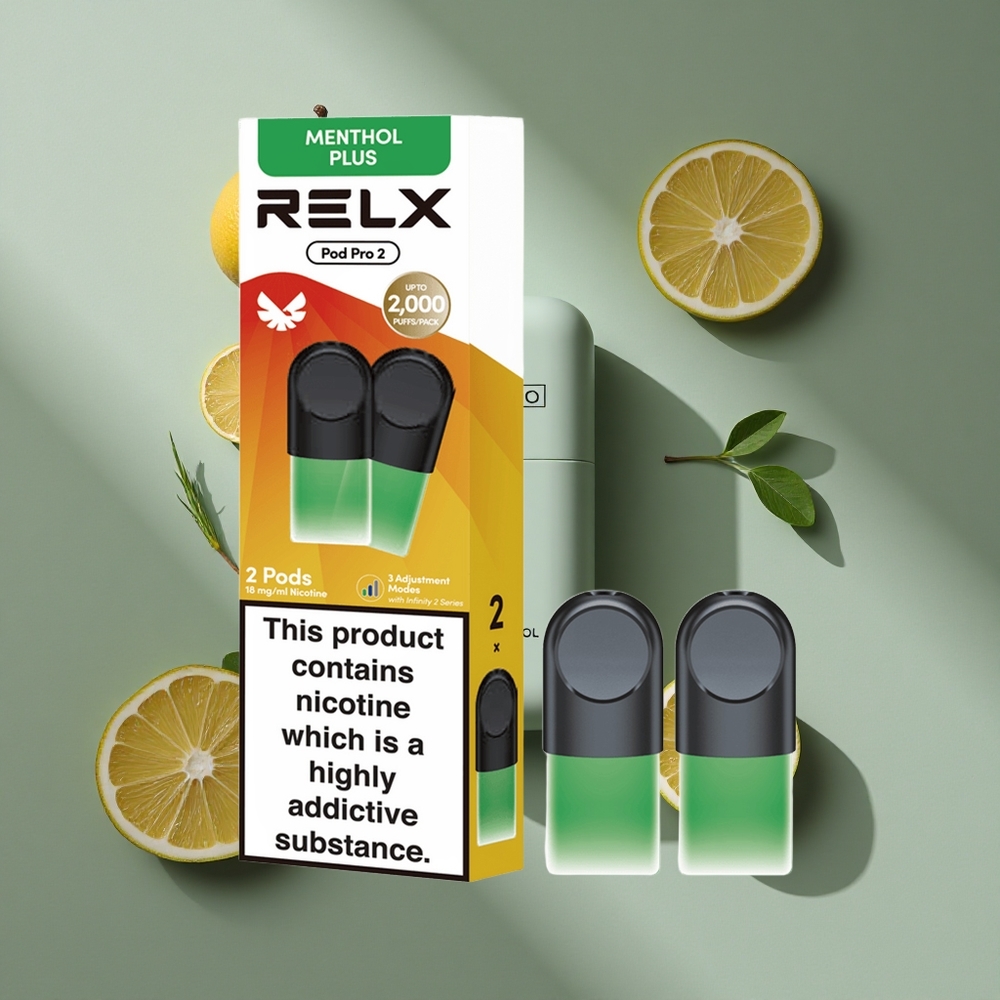 RELX Pod Pro 2 מנטה-מנתול פלוס 18 ניקוטין 600 שאיפות