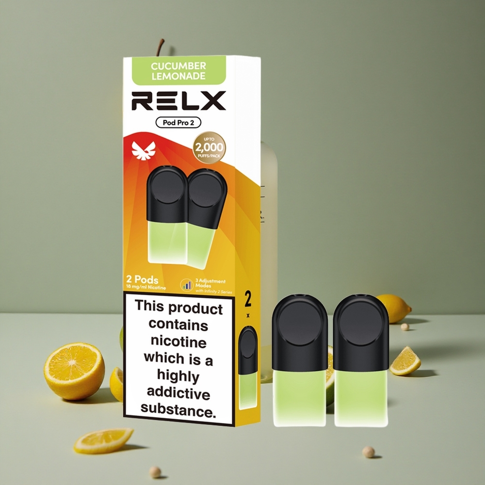 RELX Pod Pro 2 משקה-מלפפון לימונענע עם 19ml קיבולת ו-600 שאיפות