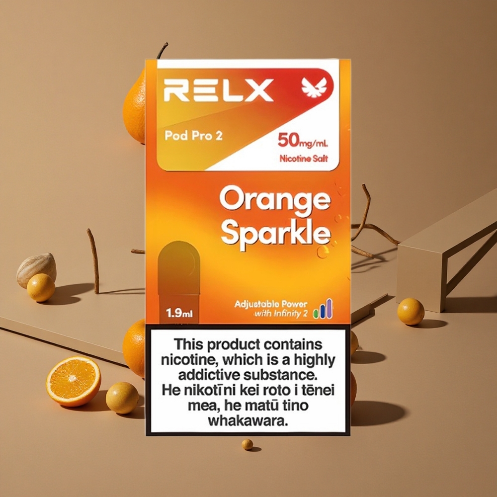 RELX Pod Pro 2 ניצוץ כתום עם 5 ניקוטין ו-600 שאיפות