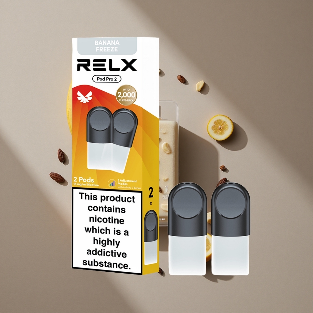 RELX Pod Pro 2 קינוח-בננה קפואה 18 ניקוטין 600 Puffs