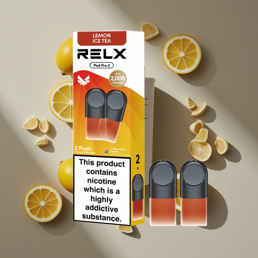 RELX Pod Pro 2 תה-לימון תה קרח עם 18 ניקוטין ו-600 שאיפות