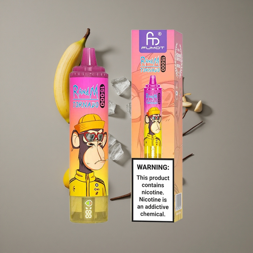 RandM Fumot Tornado 15000 Puffs 25ml בננה קרח עם סוללה 850mAh