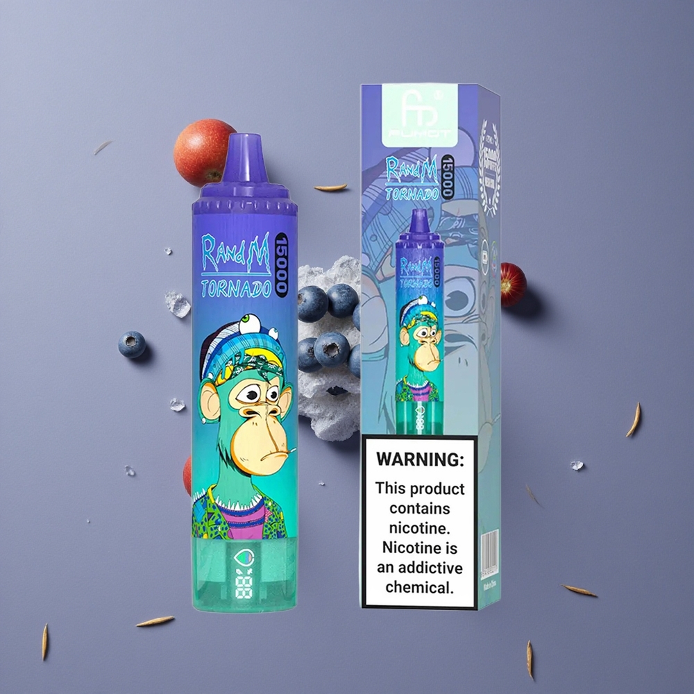 RandM Fumot Tornado 15000 Puffs 25ml מיליליטר בלוברי על קרח
