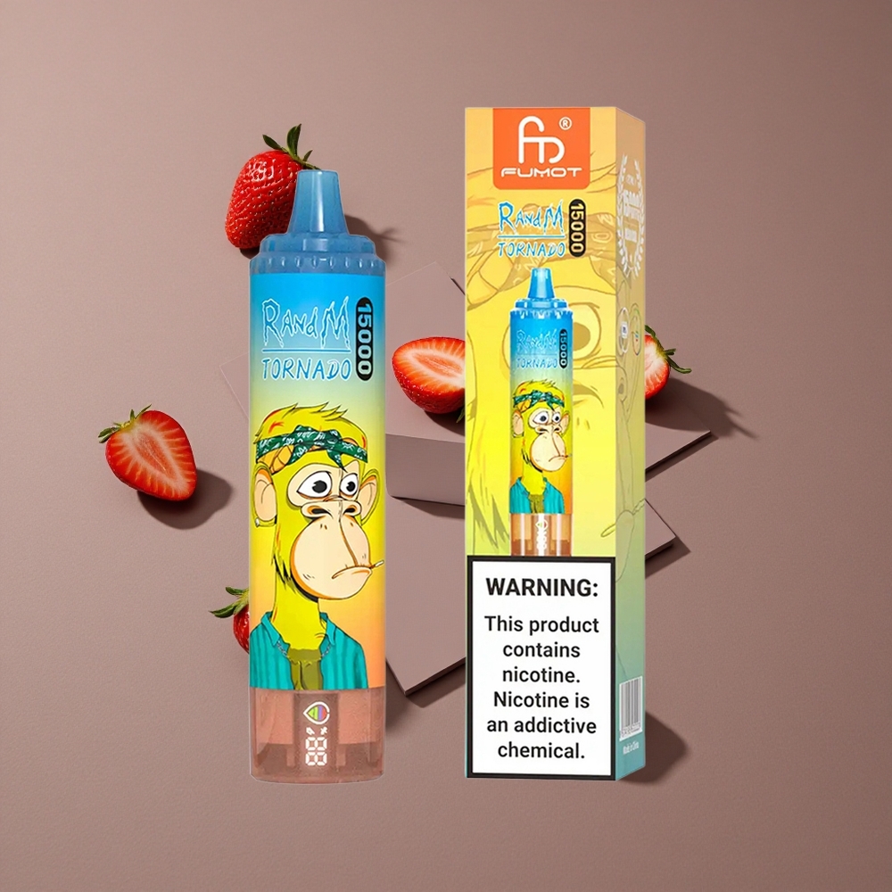 RandM Fumot Tornado 15000 Puffs תות 25ml 850mAh