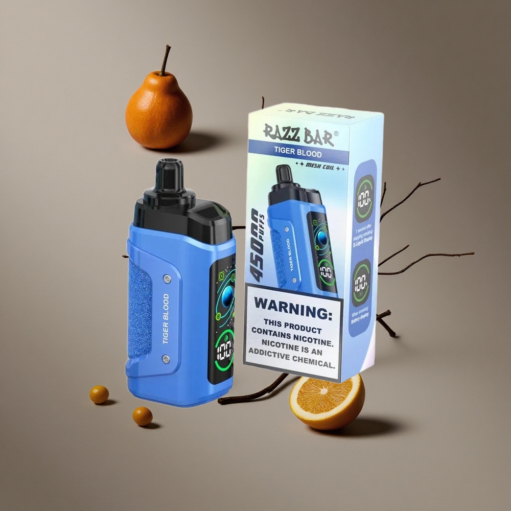 Razz Bar 45000 Puffs וייפ חד פעמי דם טיגריס עם סוללה 650mAh וסליל 10 Ohm