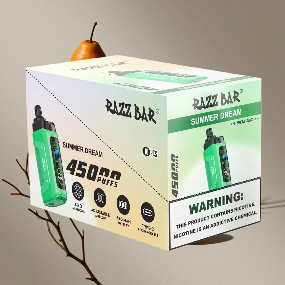 Razz Bar 45000 Puffs וייפ חד פעמי חלום קיץ עם סוללה 650 מא\ה וסליל 10 אוהם