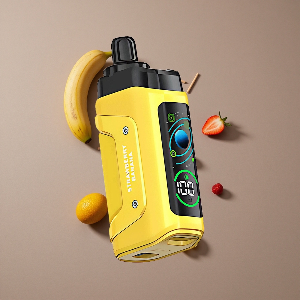 Razz Bar 45000 Puffs תות בננה עם סוללת 650 mAh וסליל 10 אוהם