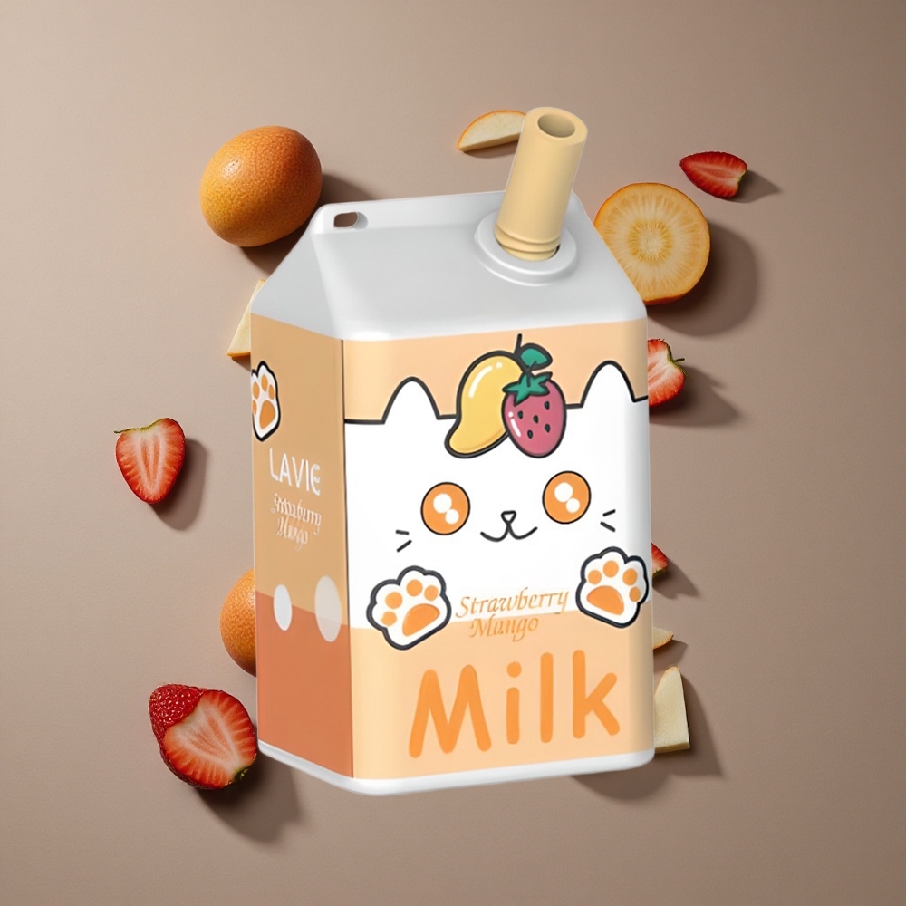 LAVIE Milk 7000 Puffs תות מנגו 16ML 0%,2%,5% נִיקוֹטִין
