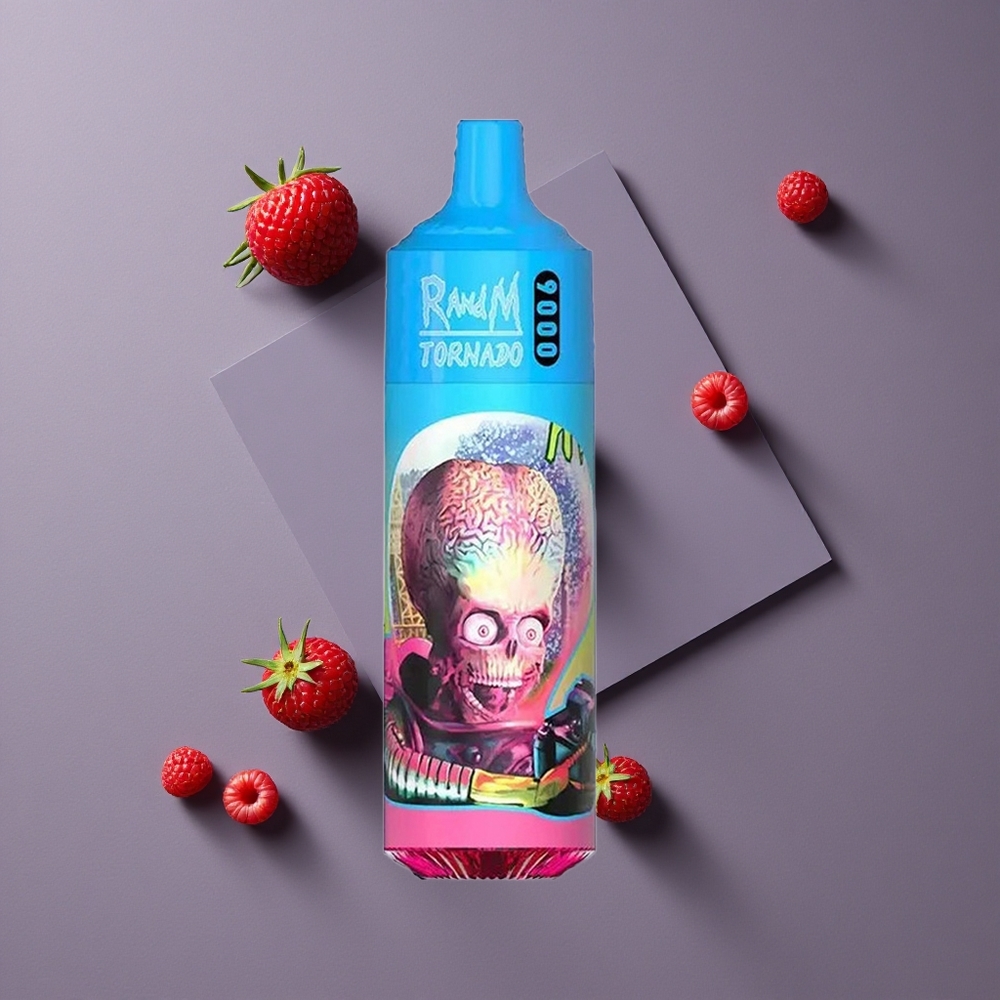RandM Fumot Tornado 9000 Puffs 18 מ"ל תצוגת RGB פטל חמוץ כחול