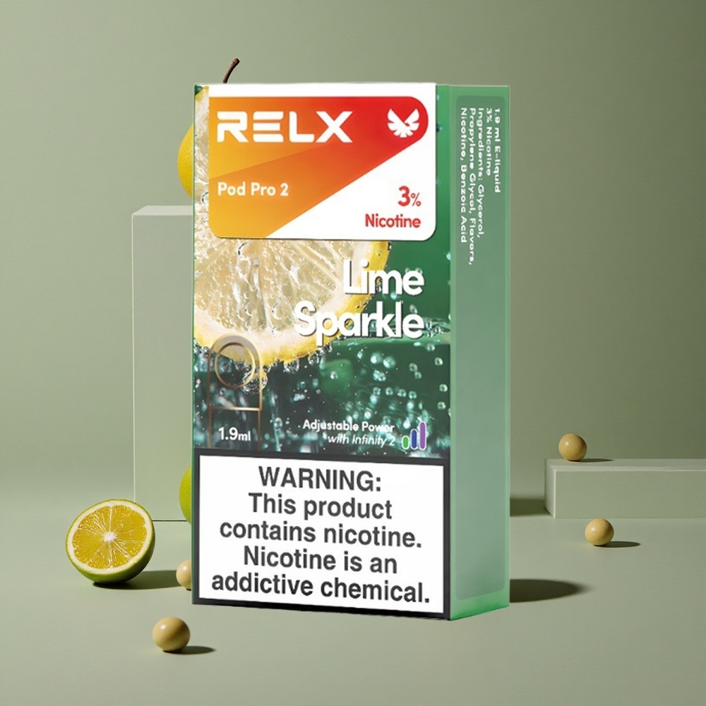 RELX Pod Pro 2 ליים ניצוץ עם 3% ניקוטין ו-600 שאיפות