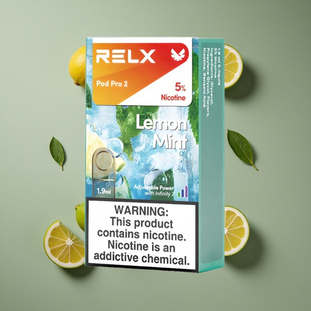 RELX Pod Pro 2 לימון נענע, 5% ניקוטין, 1.9מ"ל